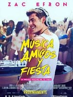 Cartel de Música, amigos y fiesta
