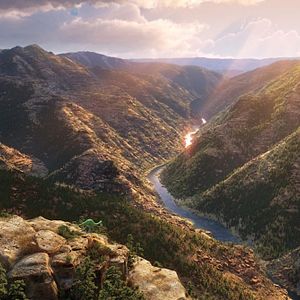 Foto Un gran dinosaurio