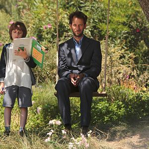 Foto Pastel de pera con lavanda