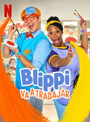 Cartel de Blippi va a trabajar