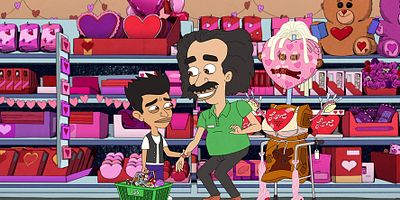 Cartel de San Valentín grande y peludo