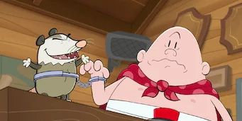 Cartel de El Capitán Calzoncillos y las anormales atrocidades de los animales agresores