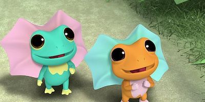 Cartel de Valiente clamidosaurio de King