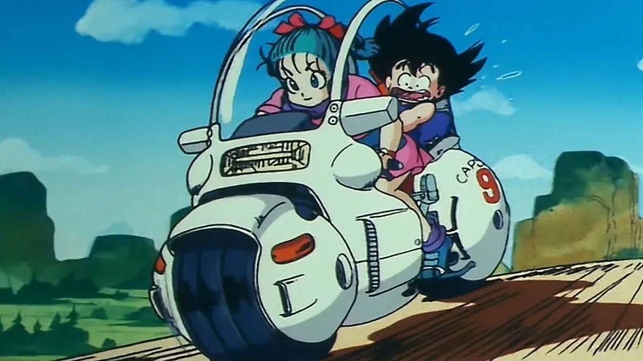 Bulma y Gokú en la búsqueda por las esferas del dragón.
