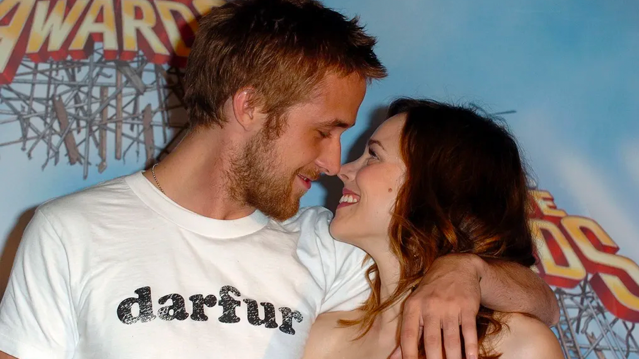 Ryan y Rachel en una premiere.