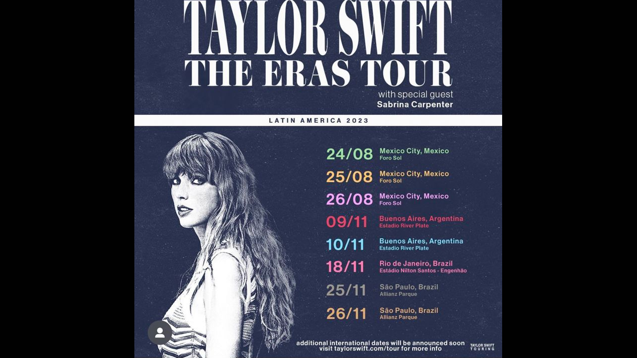 Taylor Swift confirma fechas de sus conciertos 'The Eras Tour' en