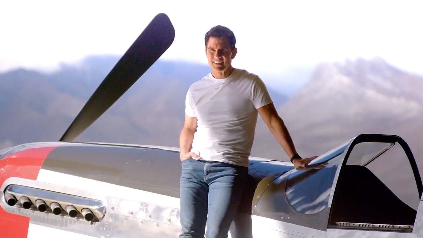 Tom Cruise con su North American P-51 Mustang.