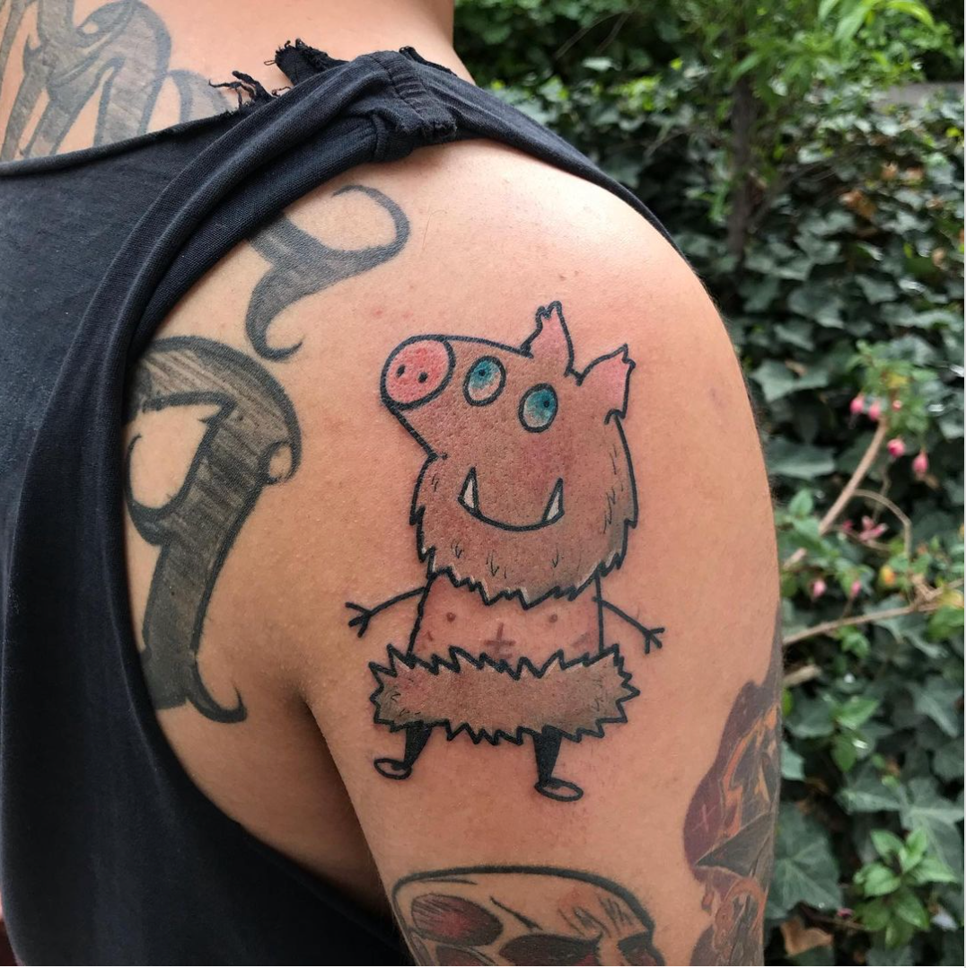 El divertido tatuaje que mezcla a Inosuke y Pepa Pig