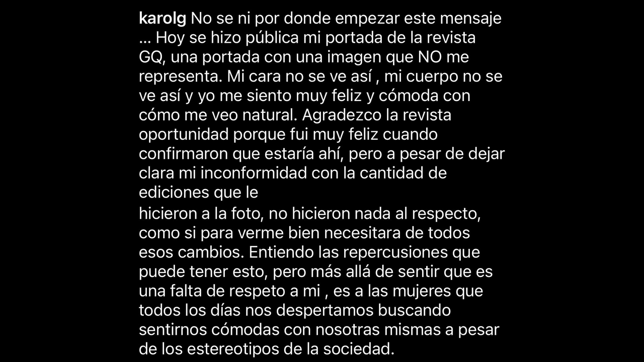 Las palabras de Karol G.