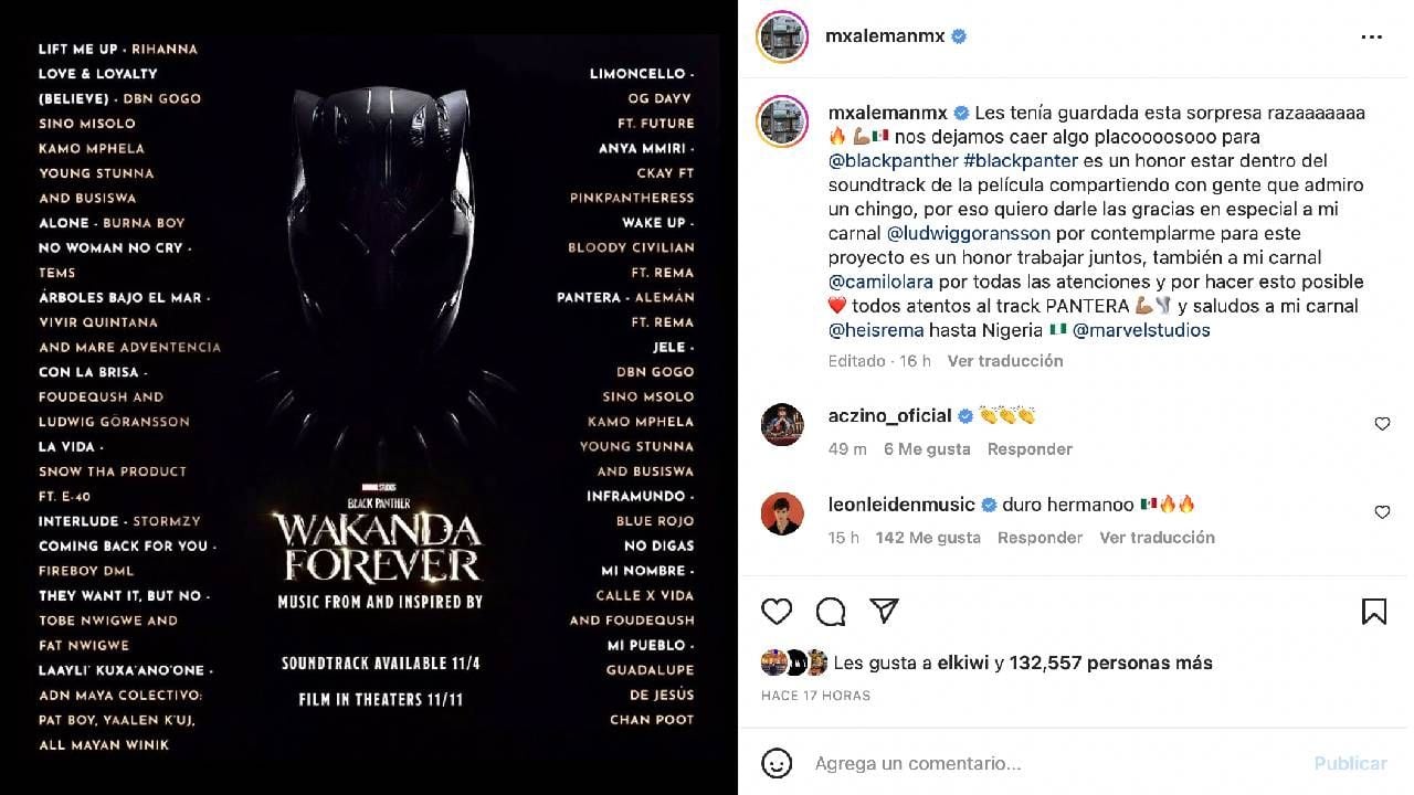 La lista de artistas en 'Black Panther 2'