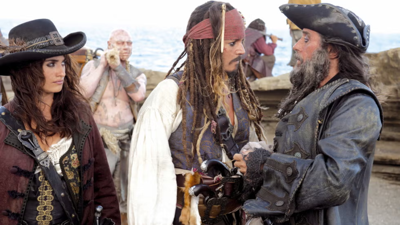 Johnny Depp en una escena de una de las películas de la saga Piratas del Caribe.