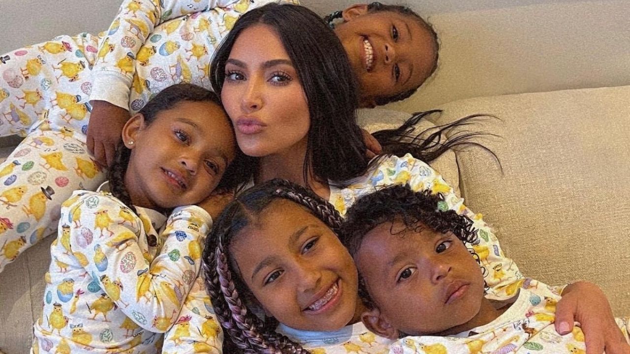 Los cuatro hijos de Kim: North, Saint, Chicago y Psalm.