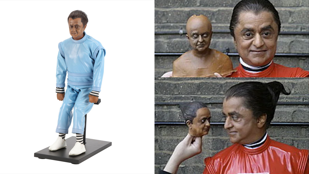 Deep Roy junto a su animatrónico.