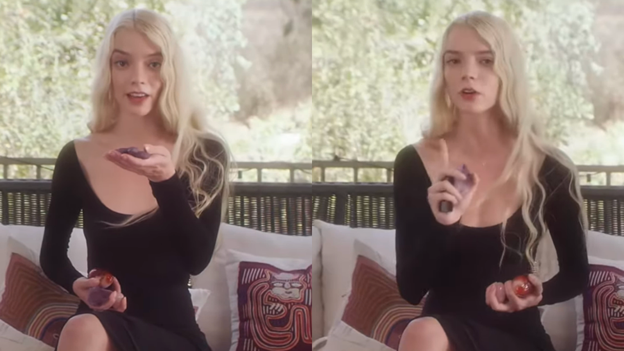 En la entrevista Anya Tylor-Joy dice que lleva sus cuarzos a todos lados.