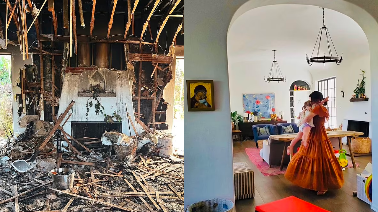 La actriz compartió las fotos de como quedó su casa y con fotos anteriores se puede saber cómo era el lugar.