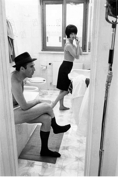Foto Brigitte Bardot, Jean-Luc Godard, Michel Piccoli