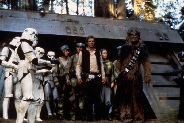 Star Wars: Episodio VI - El retorno del Jedi : Foto Harrison Ford, Carrie Fisher, Peter Mayhew