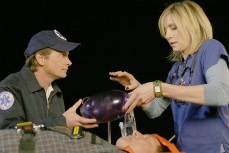 Foto Sarah Chalke, Michael J. Fox