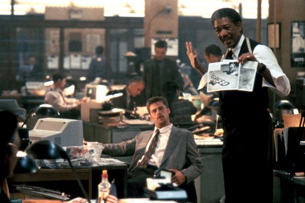 Seven, los siete pecados capitales : Foto Brad Pitt, Morgan Freeman