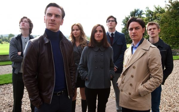 X-Men: Primera generación : Foto James McAvoy, Michael Fassbender, Jennifer Lawrence, Matthew Vaughn, Rose Byrne