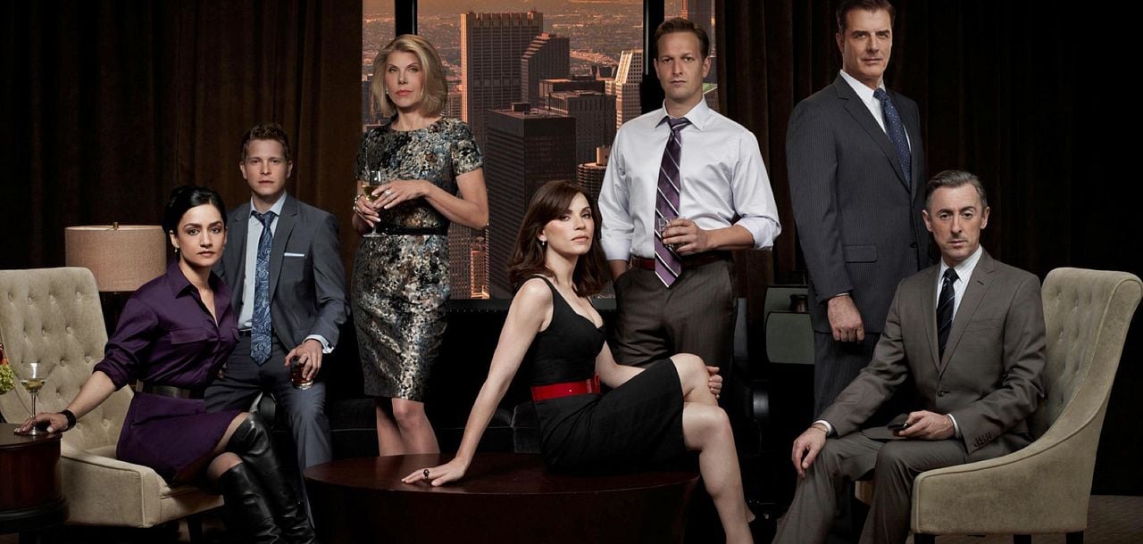 Foto Chris Noth, Josh Charles, Christine Baranski, Archie Panjabi