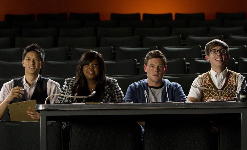 Glee : Foto Cory Monteith, Amber Riley, Kevin McHale, Harry Shum Jr.