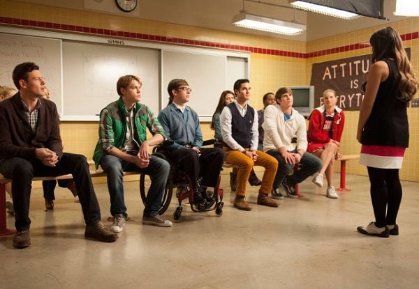 Glee : Foto Jenna Ushkowitz, Darren Criss, Heather Morris, Chord Overstreet, Cory Monteith, Kevin McHale