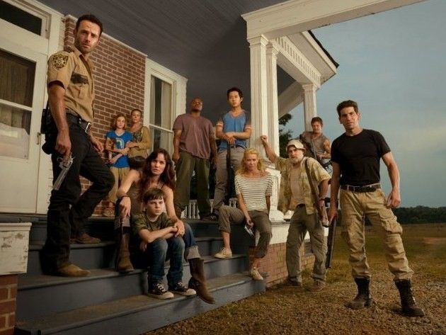 Foto Steven Yeun, Sarah Wayne Callies, Jeffrey DeMunn, Jon Bernthal, Laurie Holden, Chandler Riggs