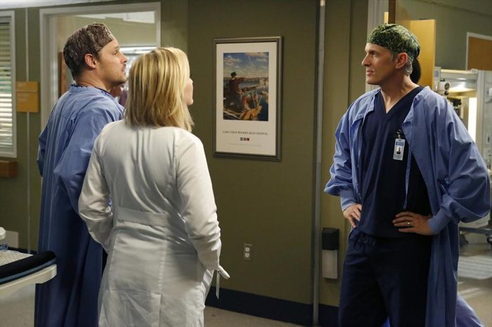 Grey's Anatomy : Foto Jessica Capshaw, Patrick Fabian, Justin Chambers (I)