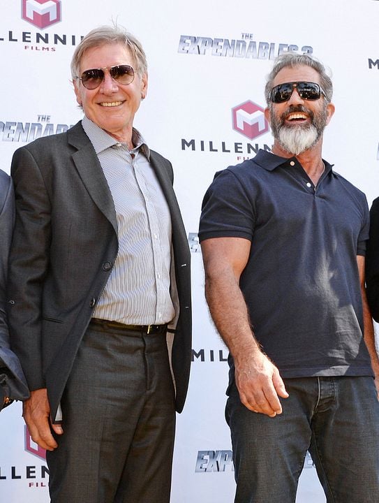 Los mercenarios 3 : Cobertura de revista Mel Gibson, Harrison Ford