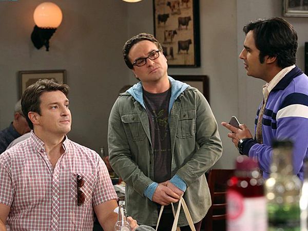 The Big Bang Theory : Foto Johnny Galecki, Kunal Nayyar, Nathan Fillion