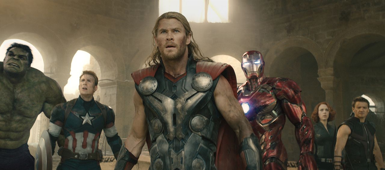 Vengadores: era de Ultrón : Foto Chris Evans, Chris Hemsworth, Scarlett Johansson, Jeremy Renner