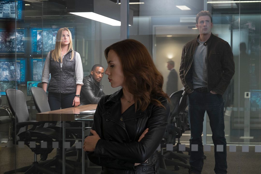 Capitán América: Civil War : Foto Scarlett Johansson, Chris Evans, Anthony Mackie, Emily VanCamp