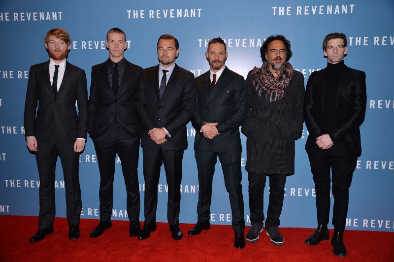 El renacido : Cobertura de revista Tom Hardy, Leonardo DiCaprio, Will Poulter, Alejandro González Iñárritu, Domhnall Gleeson, Paul Anderson