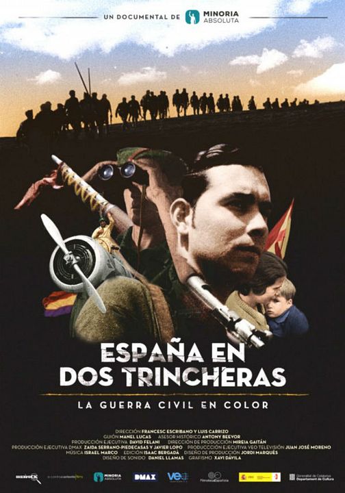 España en dos trincheras. La guerra civil en color : Póster