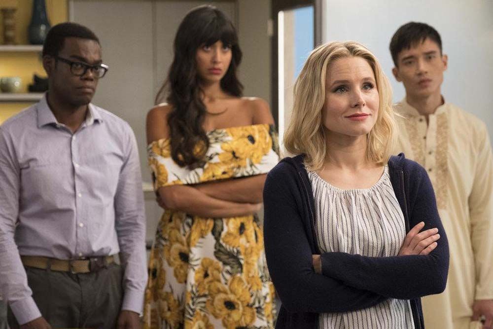 The Good Place : Foto Manny Jacinto, Kristen Bell, William Jackson Harper, Jameela Jamil