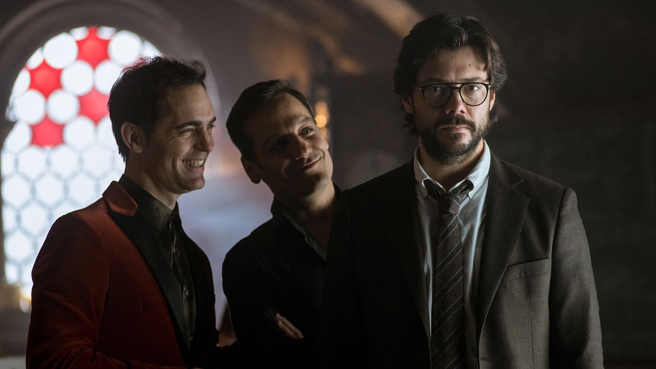 Foto Álvaro Morte, Pedro Alonso, Rodrigo de la Serna