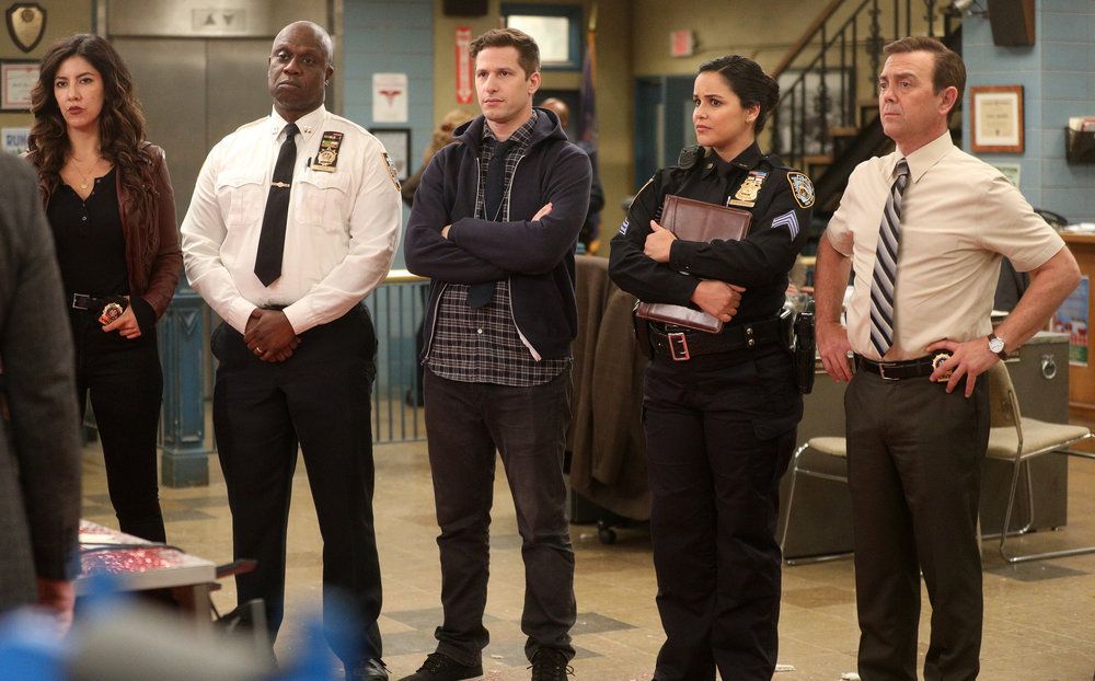 Foto Andy Samberg, Andre Braugher, Stephanie Beatriz